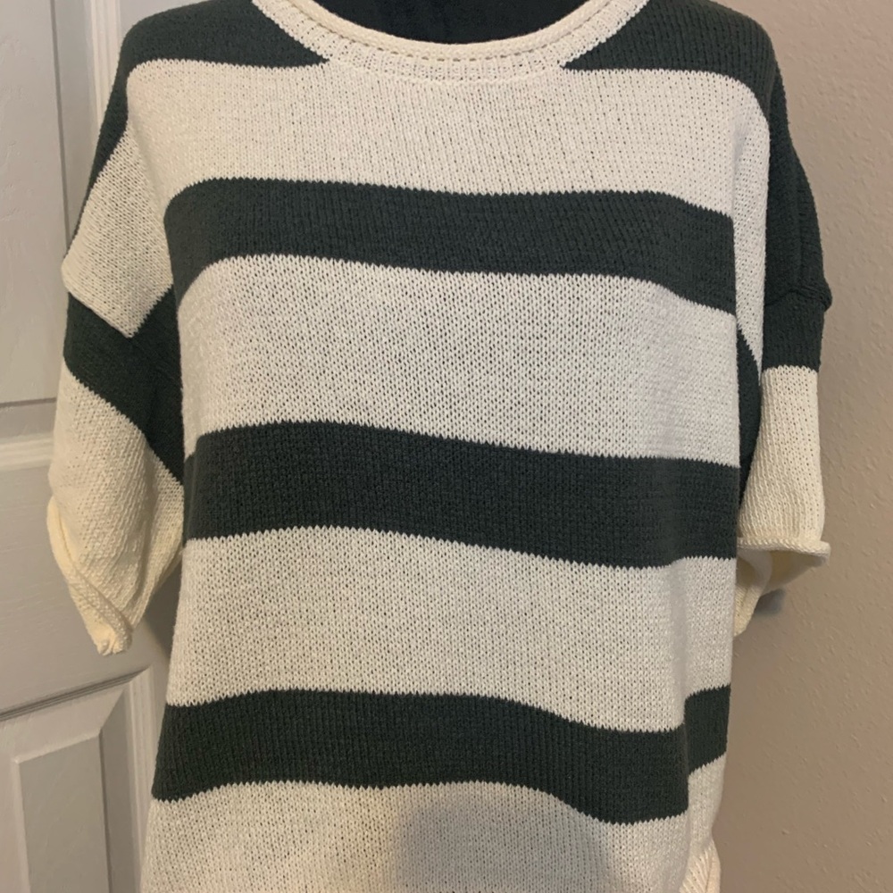 LA MIEL dark green/cream Crew Neck Sweater